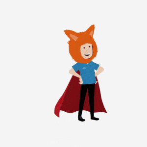 Fox in Superheldenpose